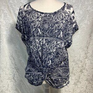 Lucky Brand knot-front blouse